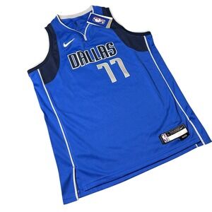 NEW Dallas Mavericks Luka Doncic Jersey Kids L 14/16 Blue Nike NBA Swingman Icon